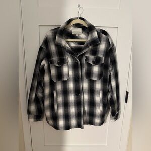 Lucky Brand Monochrome Plaid Utility Jacket